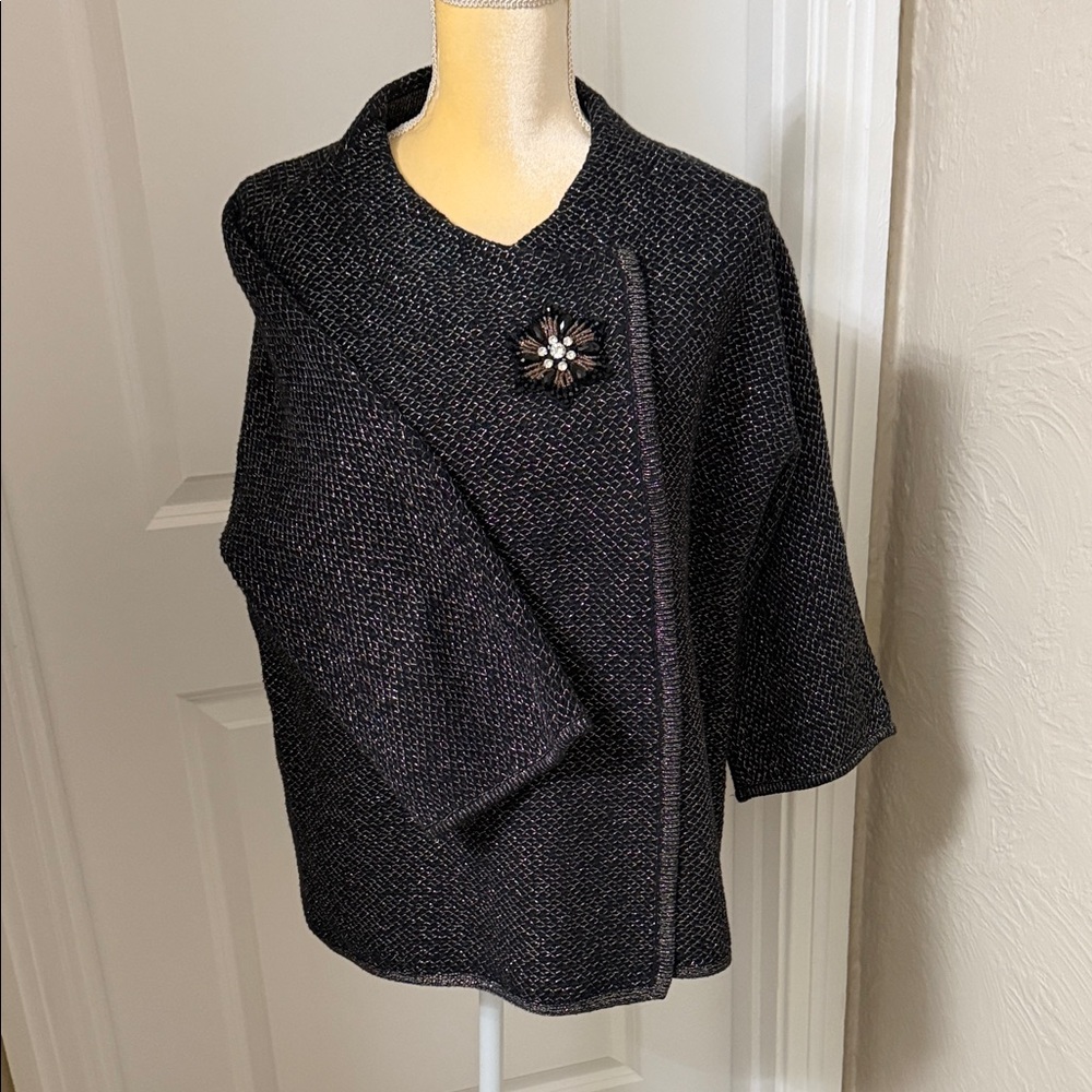 Elegant Black with Gold Threads Women's Evening sweater